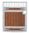Tuscany Wood Door with Pin Latch - Galvanized